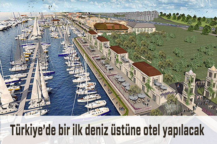 Büyükçekmece koyunda denizin üstüne otel