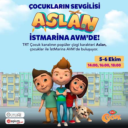 Sevilen Çizgi Film Kahramanı ‘Aslan’ İstMarina AVM’ye Geliyor!