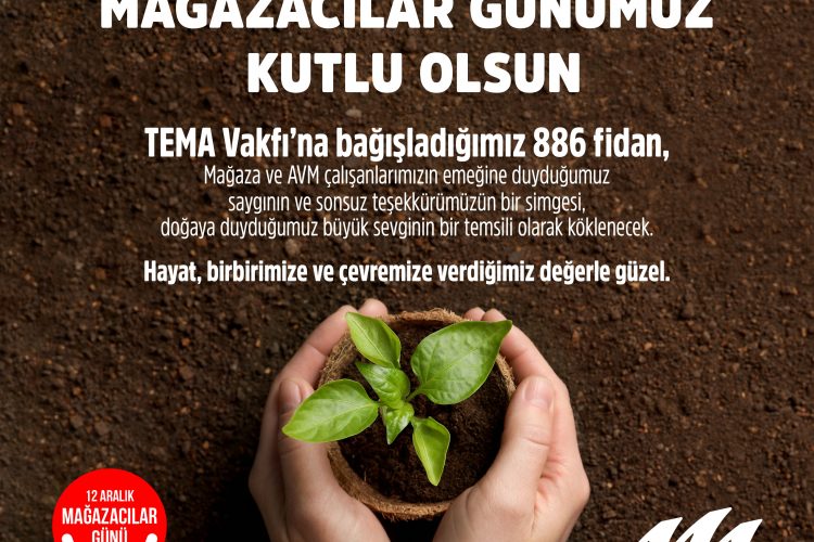 M1Konya AVM Mağazacılar Günü’nde TEMA Vakfı’na 886 Fidan Bağışladı